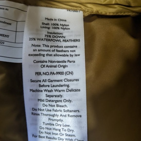 EDDIE BAUER DOWN Bronze Gold  Puffer Hooded Wiinter Coat XL New NWT - Picture 7 of 8